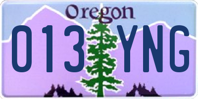 OR license plate 013YNG