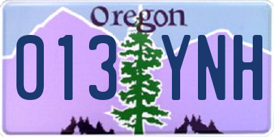 OR license plate 013YNH