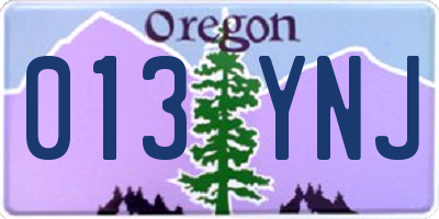 OR license plate 013YNJ
