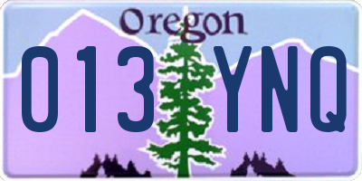 OR license plate 013YNQ