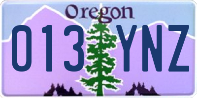 OR license plate 013YNZ