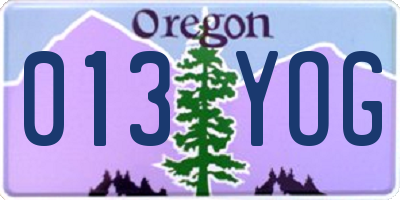 OR license plate 013YOG