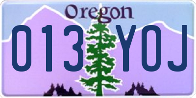 OR license plate 013YOJ