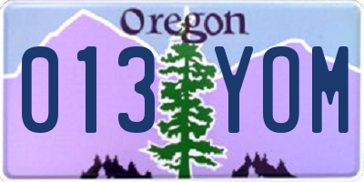 OR license plate 013YOM