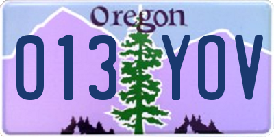 OR license plate 013YOV