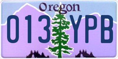 OR license plate 013YPB