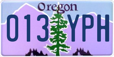 OR license plate 013YPH