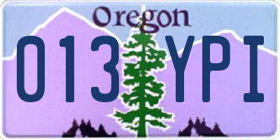 OR license plate 013YPI