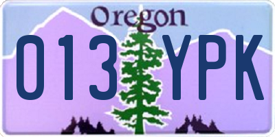 OR license plate 013YPK