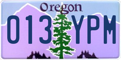 OR license plate 013YPM