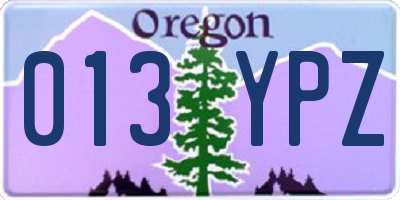 OR license plate 013YPZ