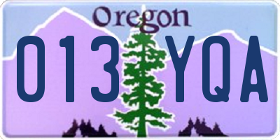 OR license plate 013YQA