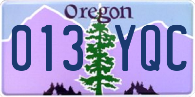 OR license plate 013YQC