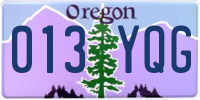 OR license plate 013YQG