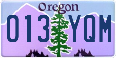 OR license plate 013YQM