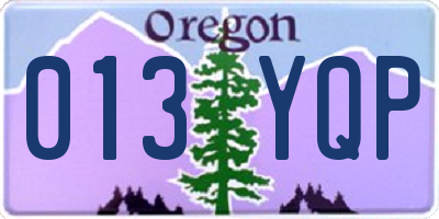 OR license plate 013YQP