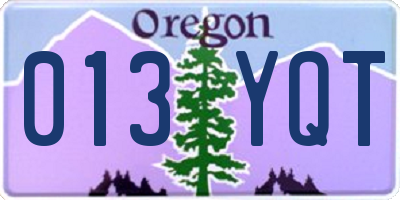 OR license plate 013YQT