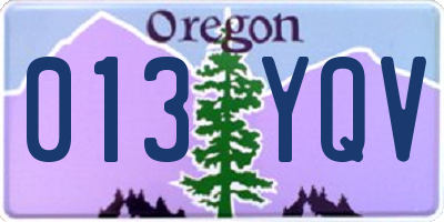 OR license plate 013YQV