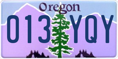OR license plate 013YQY