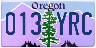 OR license plate 013YRC