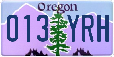 OR license plate 013YRH