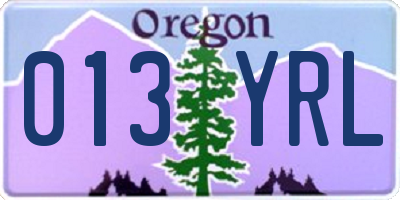 OR license plate 013YRL