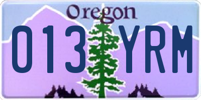 OR license plate 013YRM