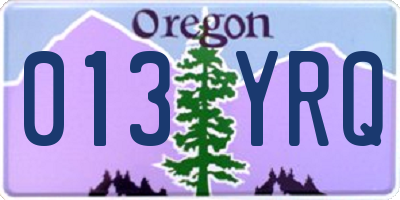 OR license plate 013YRQ