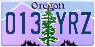 OR license plate 013YRZ