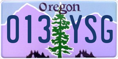 OR license plate 013YSG