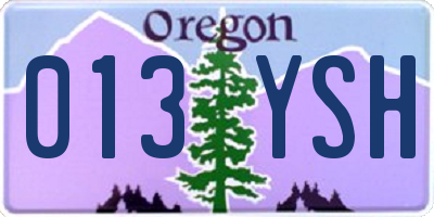 OR license plate 013YSH