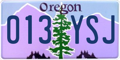 OR license plate 013YSJ