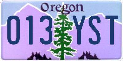OR license plate 013YST