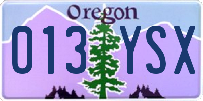 OR license plate 013YSX
