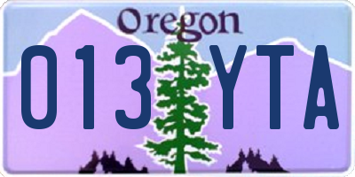 OR license plate 013YTA