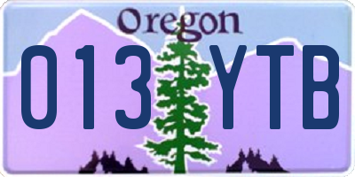 OR license plate 013YTB