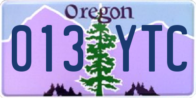 OR license plate 013YTC
