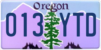 OR license plate 013YTD