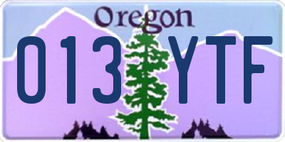 OR license plate 013YTF