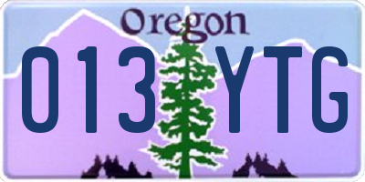 OR license plate 013YTG