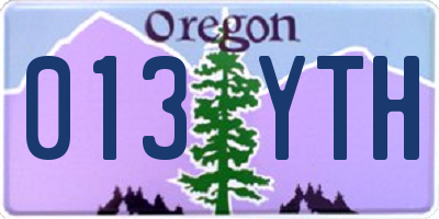 OR license plate 013YTH