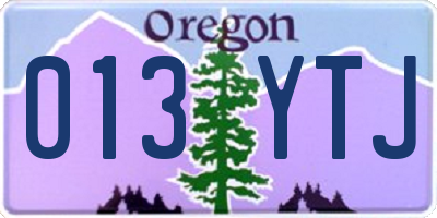 OR license plate 013YTJ