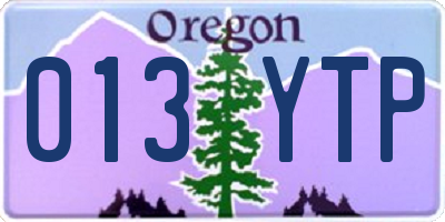 OR license plate 013YTP