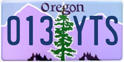 OR license plate 013YTS