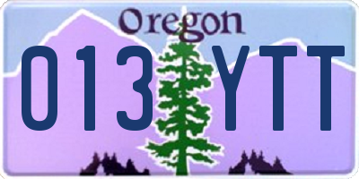 OR license plate 013YTT