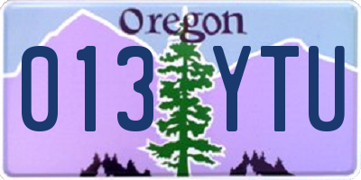 OR license plate 013YTU