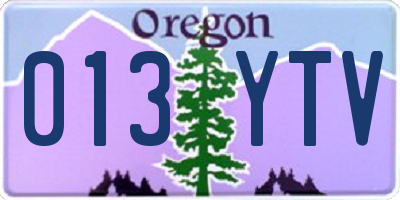 OR license plate 013YTV