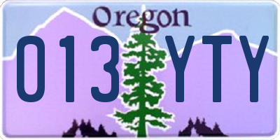 OR license plate 013YTY