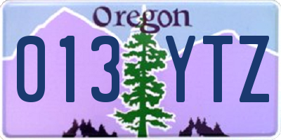 OR license plate 013YTZ