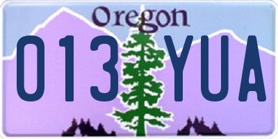 OR license plate 013YUA